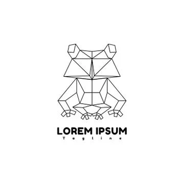 Frog geometry vector design template illustration 스톡 일러스트