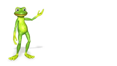Frog Gesture 3d Character Looped White Background Stock Footage 169635553