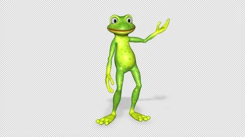 Frog Gesture Looped Alpha Channel Stock Footage 169018646