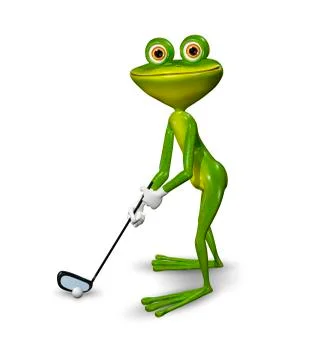Frog golfer Stock Illustration