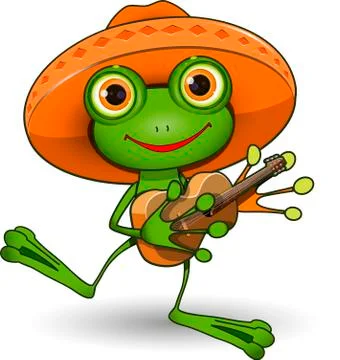 Frog with Guitar Stock Illustration
