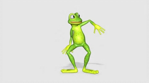 Frog Happy Dancing Looped Alpha Channel Stock Footage 169104852