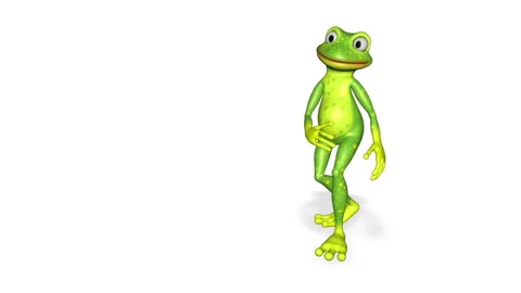 Frog Happy Dancing Looped White Background Stockbeeldmateriaal 169635172
