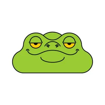 Frog head isolated. Toad face vector illustration Illustrazione stock