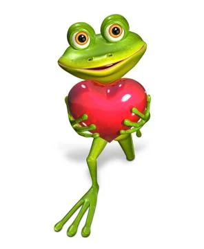 Frog with heart Stock Illustration