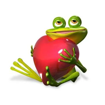 Frog with heart Stock Illustration