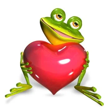 Frog with heart Stock Illustration