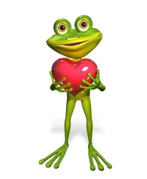 Frog with heart Stock Illustration