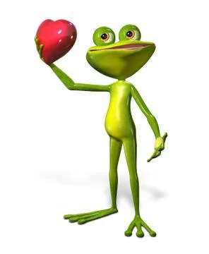Frog with heart Stock Illustration