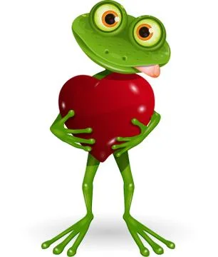 Frog with heart Stock Illustration