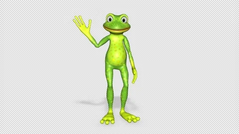 Frog Hello Looped Alpha Channel Stock Footage 169018540