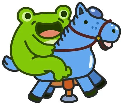 Frog on Horse Ilustración de archivo