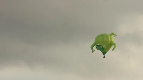 Frog hot air balloon Stock Footage 79172906