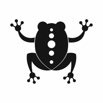 Frog icon, black simple style Stock Illustration
