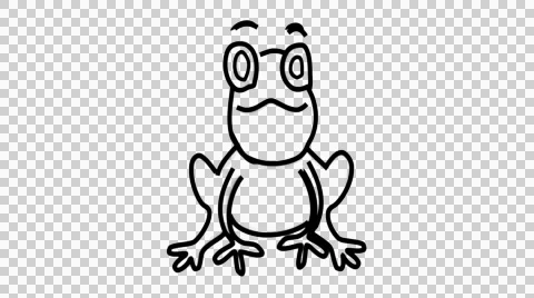Frog icon Line Drawing Animation Transparent Background Vector Motion Graphics Stock Footage 44638823