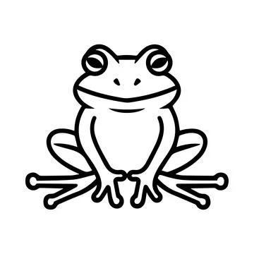 Frog icon or modern line symbol. Vector line art and icon design with bold .. Illustrazione stock