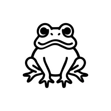 Frog icon or modern line symbol. Vector line art and icon design with bold .. Stock Illustration