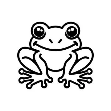 Frog icon or modern line symbol. Vector line art and icon design with bold .. Illustrazione stock
