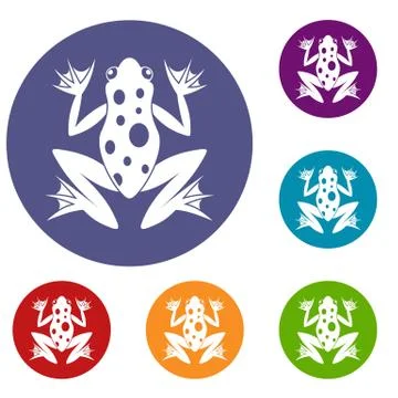 Frog icons set Stock Illustration