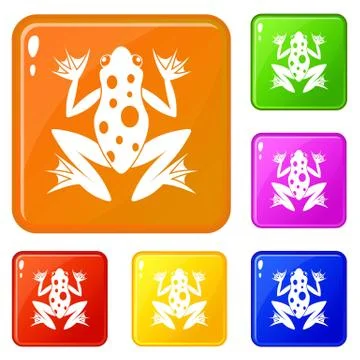 Frog icons set vector color Illustrazione stock