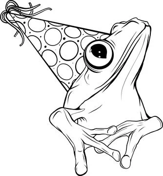 Frog illustration vector isolated on white background. Original stock black and Stock Illustration