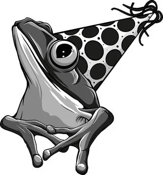Frog illustration vector isolated on white background. Original stock black and Illustrazione stock