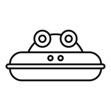 Frog inflatable ring icon, outline style Illustrazione stock