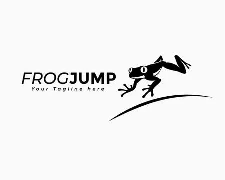 Frog jump fast logo design inspiration Stock Illustration