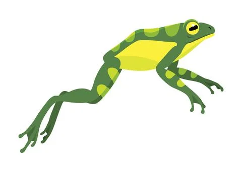 Frog jumping animation icon. Sequences or footage for motion design. Cartoon Stock Illustration