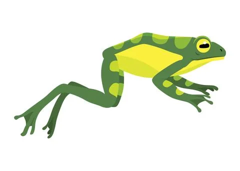 Frog jumping animation icon. Sequences or footage for motion design. Cartoon Stock Illustration