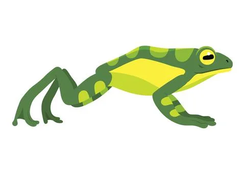 Frog jumping animation icon. Sequences or footage for motion design. Cartoon Stock Illustration