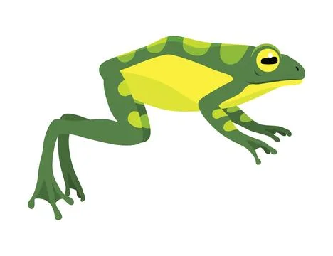 Frog jumping animation icon. Sequences or footage for motion design. Cartoon Stock Illustration