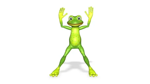 Frog Jumping Looped White Background Video stock 169635387