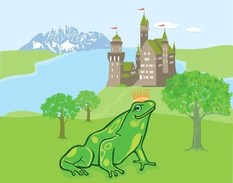 Frog King story Stock Illustration