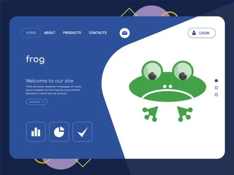 Frog Landing page website template design Gratis stockillustratie