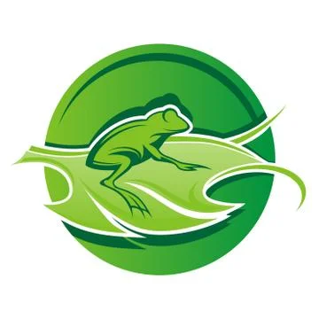 Frog leaf logo Stock Illustration