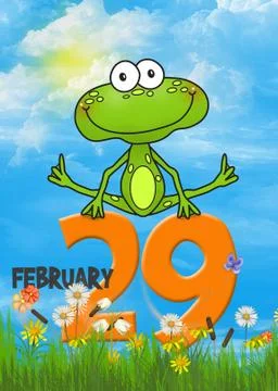 Frog leapfrogging over orange  Stock Illustration