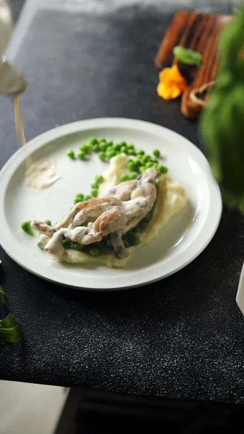 Frog legs food second course shriveled Cooking appetizer meal food snack Stock Footage 297075905