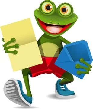 Frog with a letter Stock Illustration