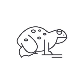 Frog line icon concept. Frog vector linear illustration, symbol, sign Illustrazione stock