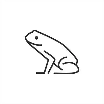 Frog Line Icon Stock Illustration