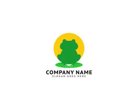 Frog Logo Design Template Vector Illustration Stock Illustration