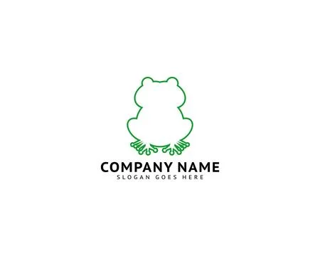 Frog Logo Design Template Vector Illustration Stock Illustration