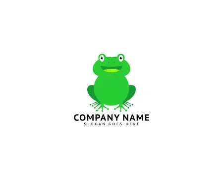 Frog Logo Design Template Vector Illustration Stock Illustration