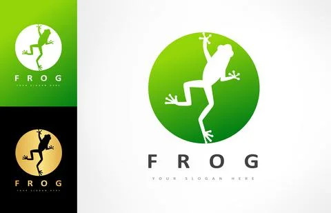 Frog logo vector. Animal design. Stock Illustration