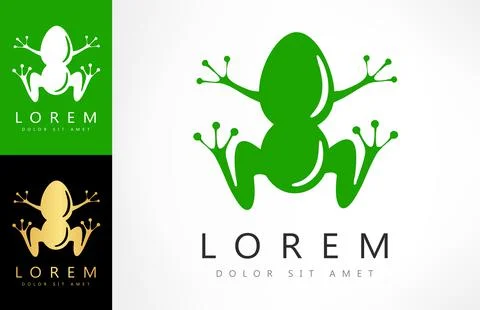 Frog logo vector. Animal design. Stock Illustration
