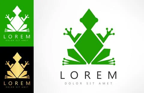 Frog logo vector. Animal design. Stock Illustration