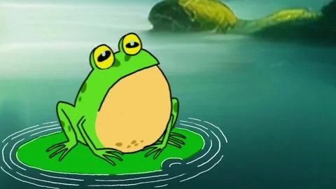 FROG ON THE LOTUS Stock Footage 245347459