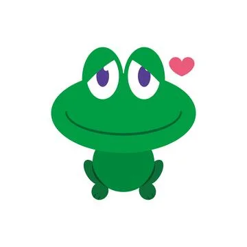 Frog in Love Character. Vector Stock Illustration