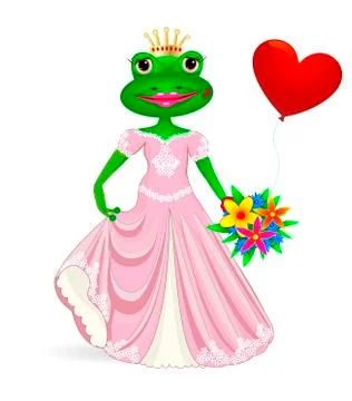 Frog in love Stock Illustration